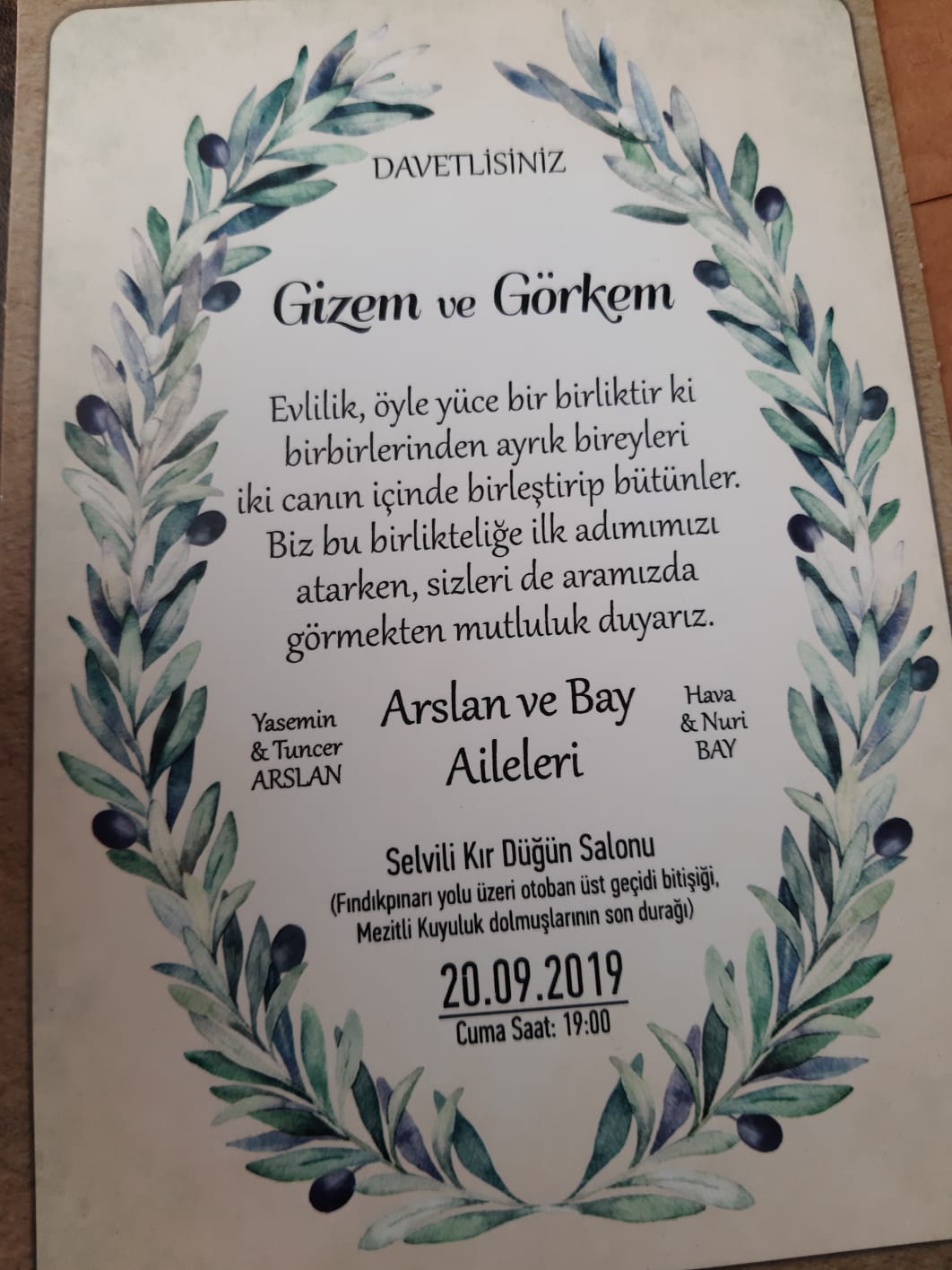 TEBRİK EDERİZ.